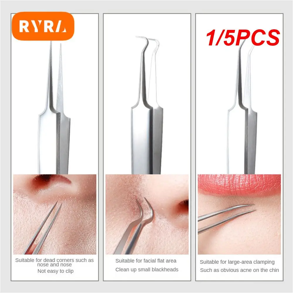 1/5PCS Beauty Tools Needling Instrument Clean Washable Facial Skincare Tools Made Of Stainless Steel Clean Acne Warts Acne Clip