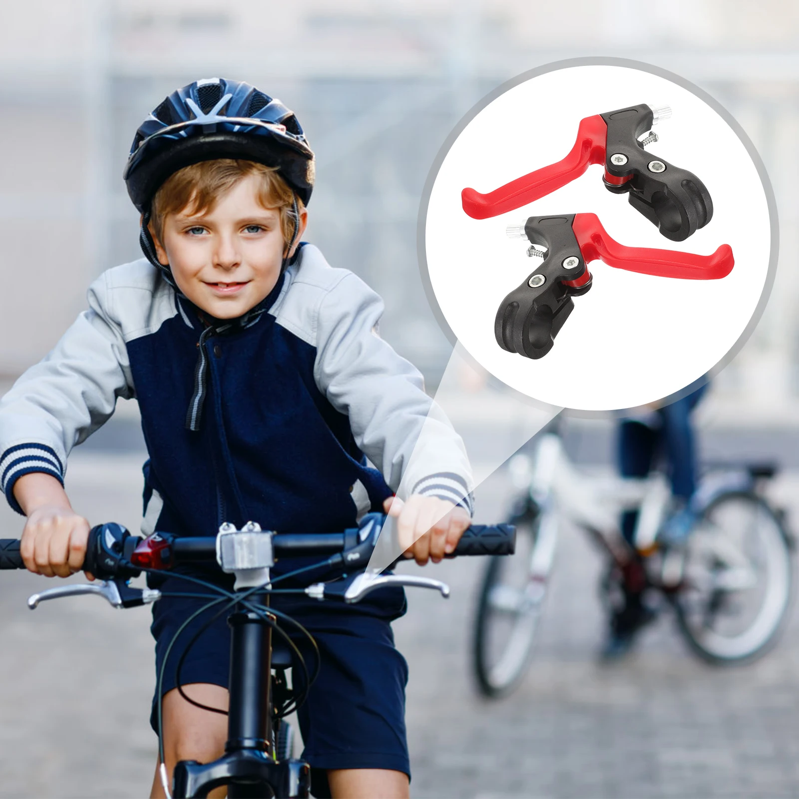 

1 Pair Bike Brake Levers Four Finger Style Plastic Metal Lightweight Compact Essential Cycling Brakes Lever Replacement