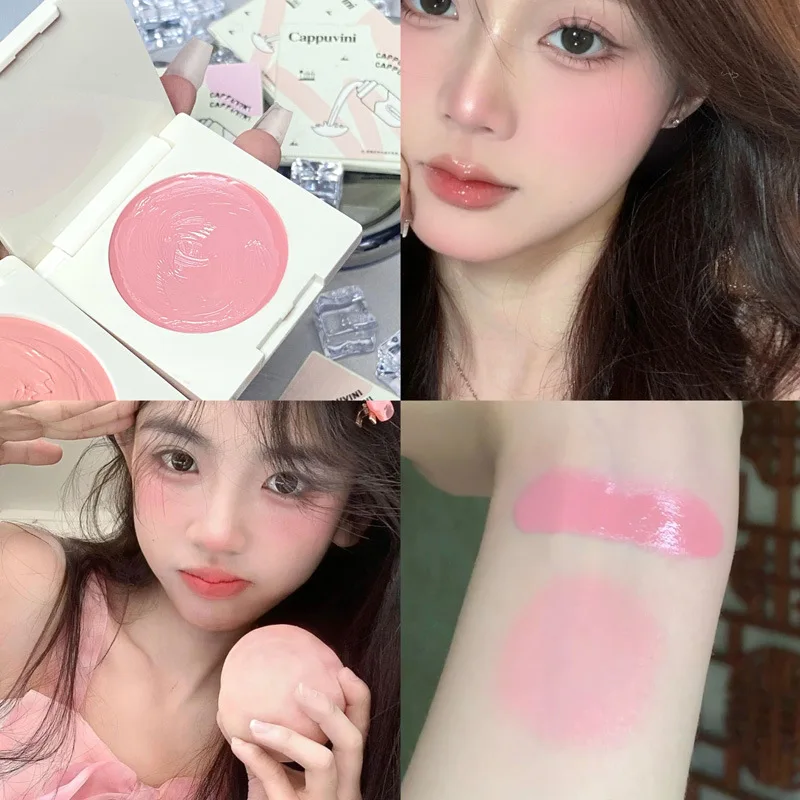 

Peach Pink Creamy Blush Cheek Rouge Contouring Brighten Skin Tone Waterproof Multi-Purpose Blush Cream Blusher Contour Makeup