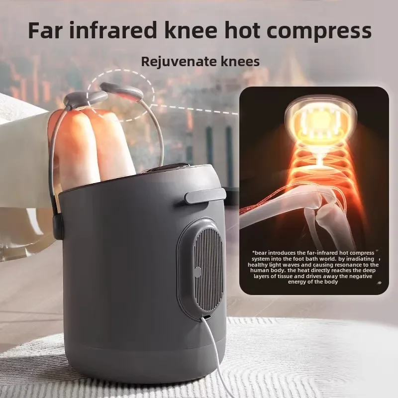 Bear knee pads foot bucket constant temperature sterilization foot bath electric massage household automatic high depth