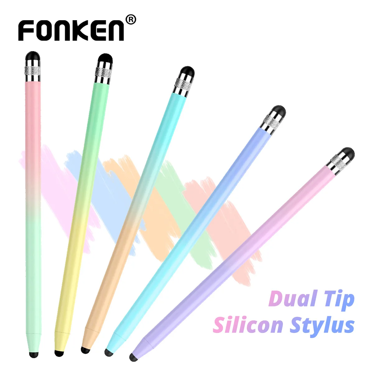    Bolígrafos ópticos para pantallas táctiles, puntas duales de goma y fibra, lápiz capacitivo Universal para tableta, sensibilidad y precisión, 1-10 Uds.