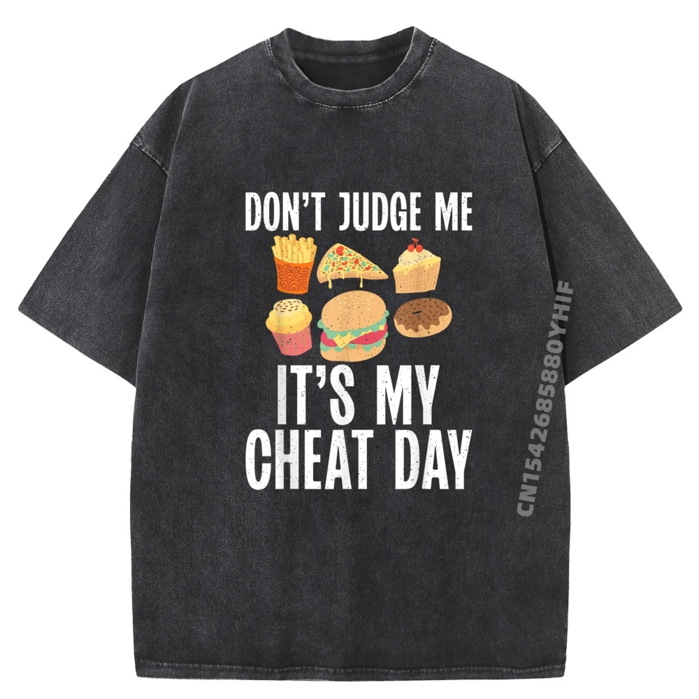 

Мужские футболки с рисунком Don't Judge Me Its My Cheat Day Fat Graphic Футболки из 100% хлопка Мужские потертые рубашки День Святого Патрика