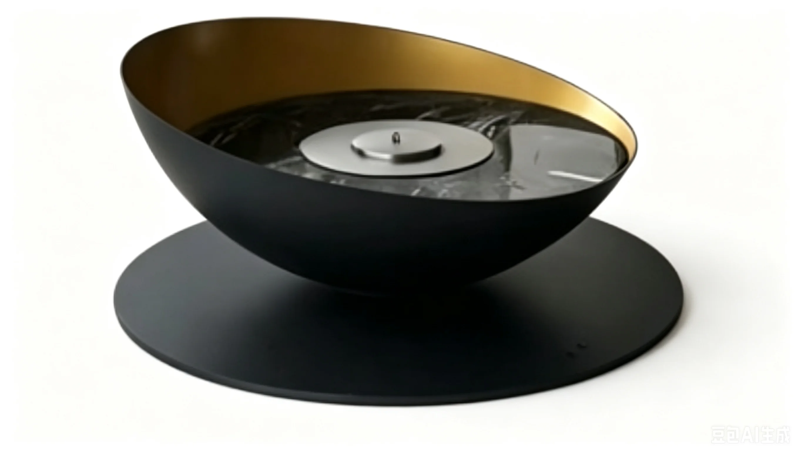 Factory Direct High-end Black Gold Rotating Hanging Ethanol Fireplace With Contemporary Design For Villa Living Rooms Apartments