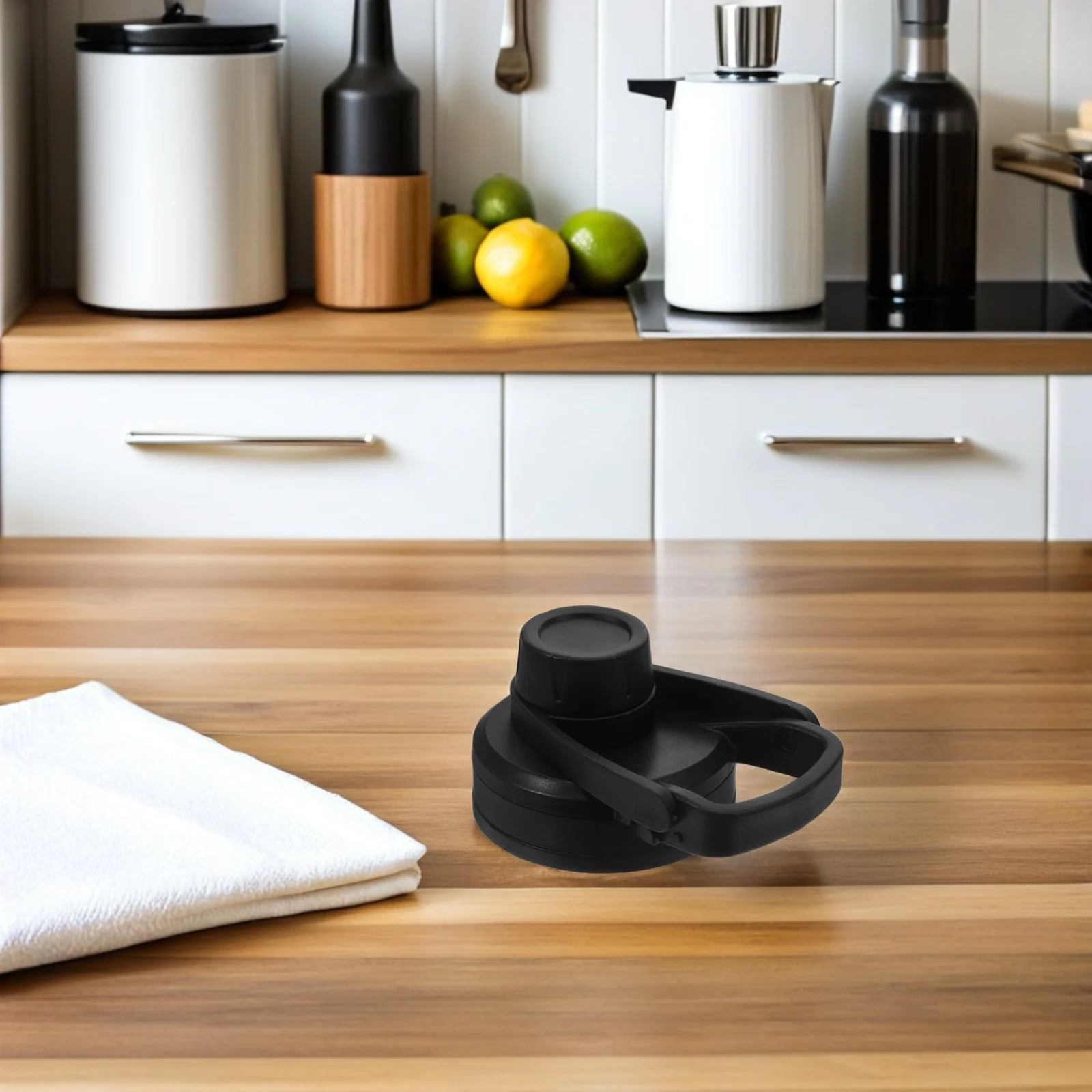 

2Pcs Spill-Proof Bottle Lid Wide Mouth Insulated Tumbler Cover Black Round Mug Leakproof Spout Sports Household Use