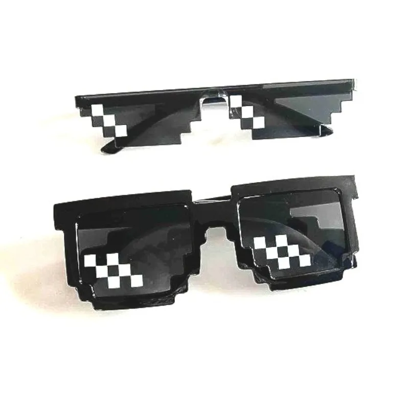 Mosaic Glasses Sunglasses Men Women Pixel Trendy Cool Super Party Funny Vintage Shades Eyewear Funny Pixel