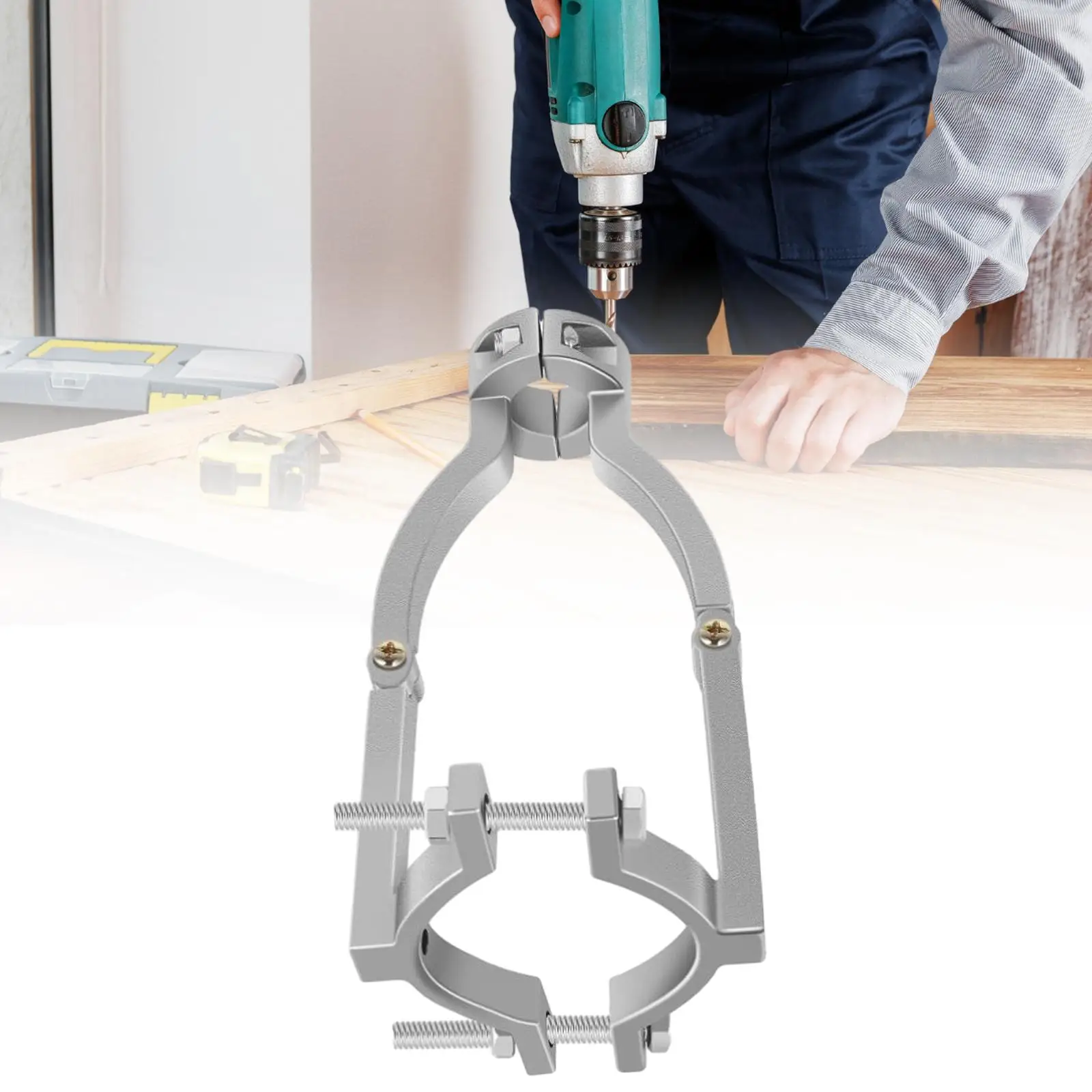 Square Tenon Machine Drill Adapter Stainless Steel Guide Handheld Press Stand Vice for Drill Kits Furniture