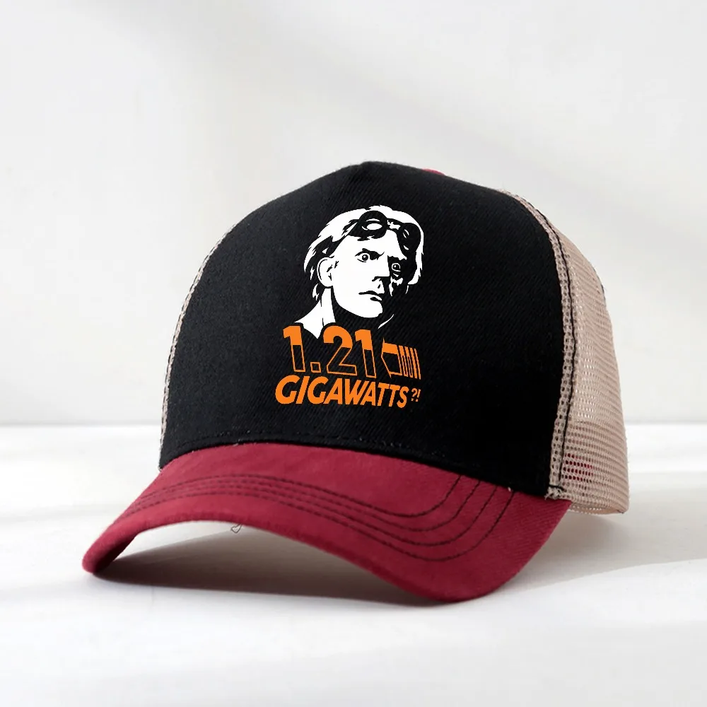 Doc Brown Back To The Future Back To The Future 1.21 Gigawatts Baseball Cap Adjustable mesh Breathable trucker hat