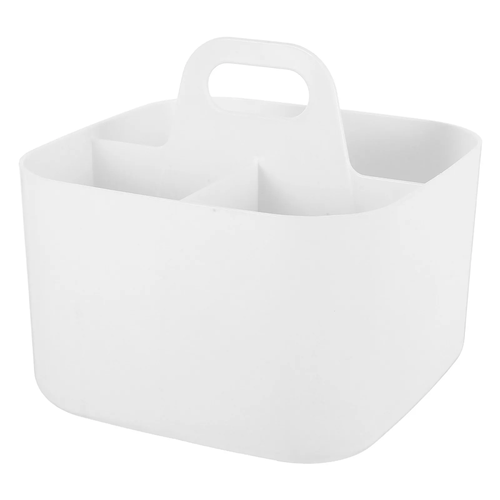 

4-Grid Handle Storage Box for Art Supplies Stationery Tools Beauty Products Office Sundries Desktop Organizer Compartment Pen