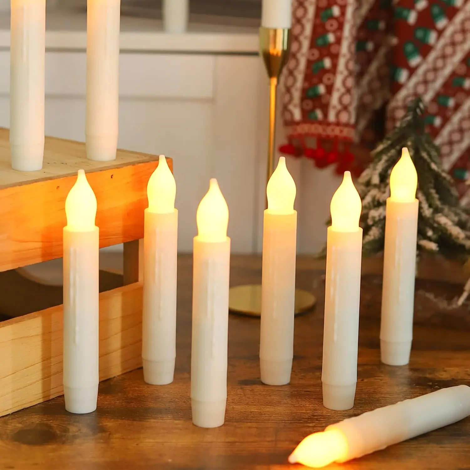 

Flameless Candles Led Candles 6.9 Inch Battery Operated Candles Taper Candles for Party Classroom Church Birthday Decor