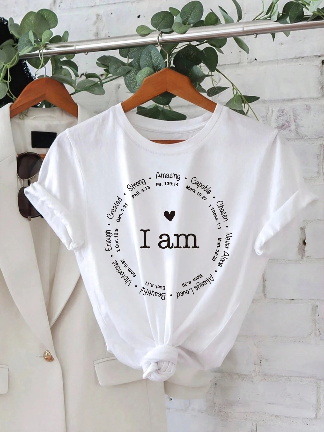 

Plus Size Empowering T Shirt Featuring I am Slogan and Uplifting Descriptions for Confident Fashion Looks