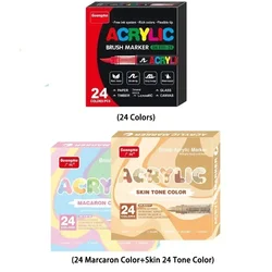 12/24/36/48/240 PCS GuangNa Acrylic Color Soft Head Markers Painted Graffiti Christmas Gfit Marker Set Festival Art Supply