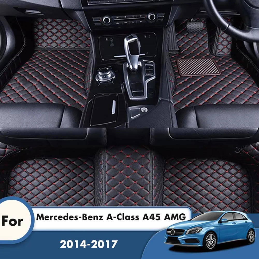 

Ковры на заказ для Mercedes-Benz A-Class A45 AMG 2017 2016 2015 2014, Кожаный Автомобильный напольный коврик, автомобильные аксессуары, коврик для ног