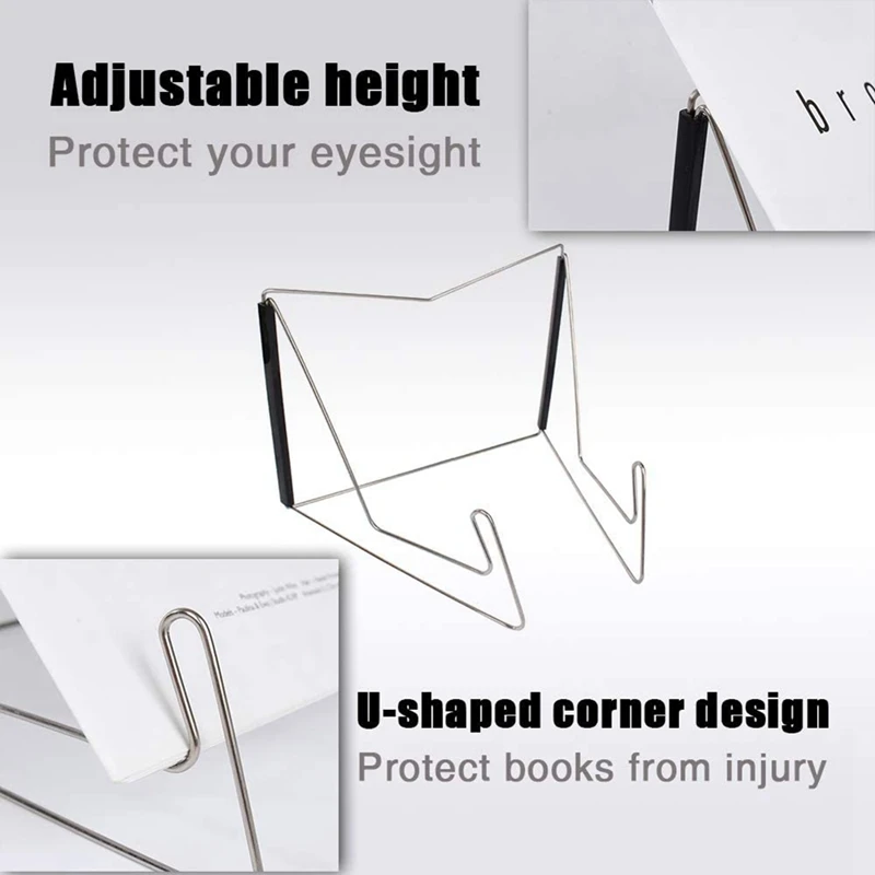 Book Display Stand Textbook Stands Collapsible Metal Bookstand Easel Display Holder Reading Stand For Desktop