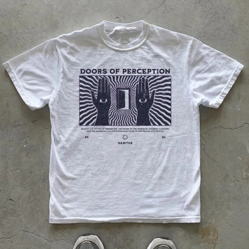T-shirt Perception Gate |   T-shirt à motif psychique |   T-shirt Spiritual Awakening édition été, T-shirt décontracté pour hommes