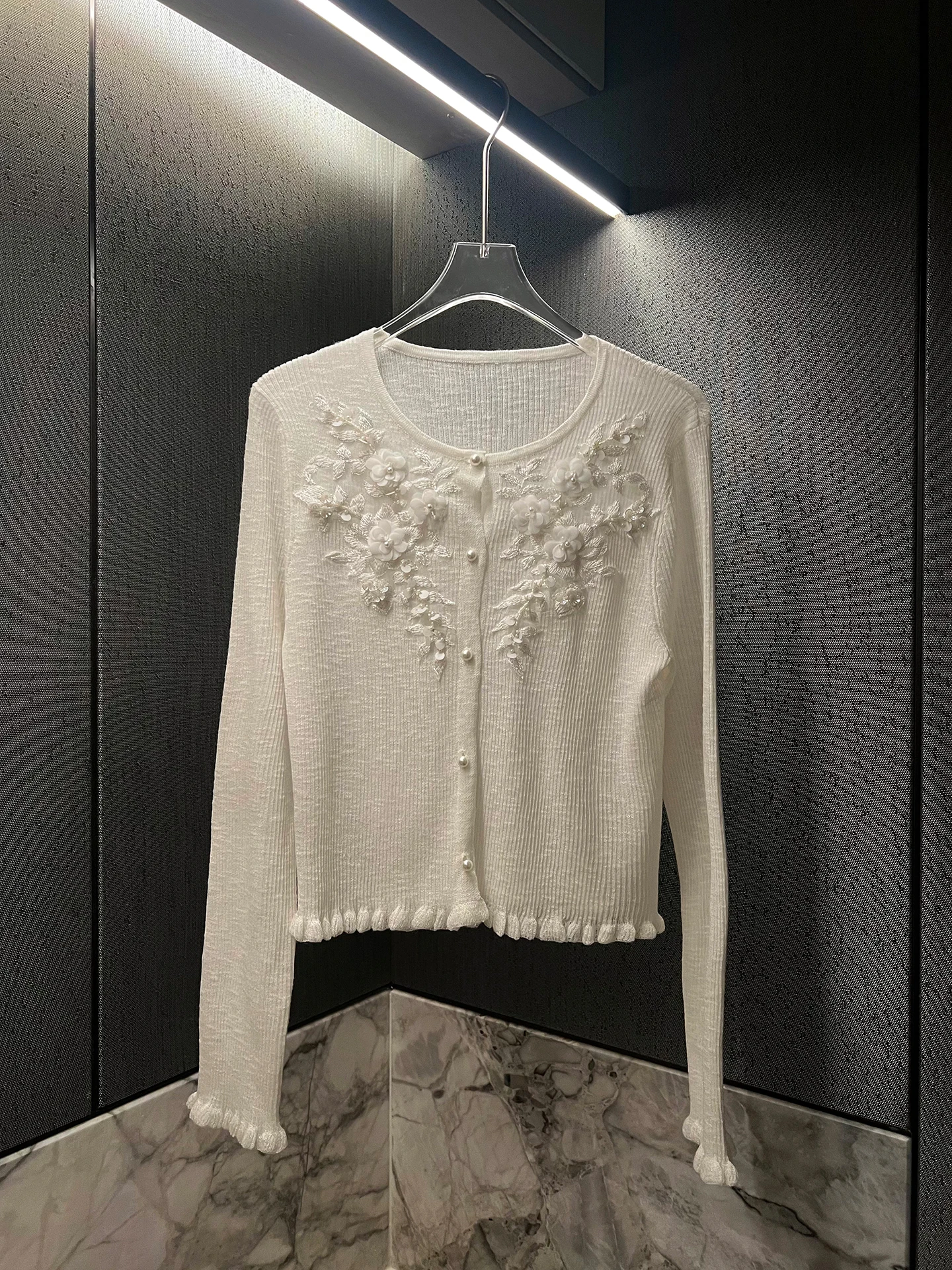 

Ele Knitted Embroidered irt Women's Design Sensation Khaki Color Summer New Sle Commute Simple Version Fitting Long S...