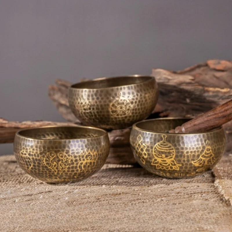 Meditation Singing Bowl Buddhism Copper Handmade Sound Bowls Relaxation Nepal Singings Bowls Brass Percussion Instruments