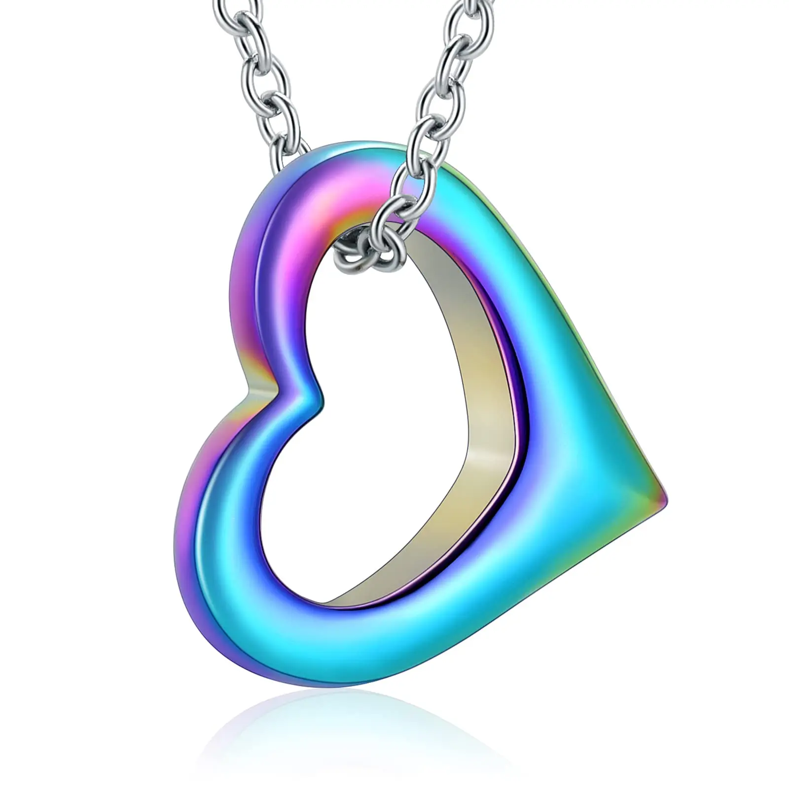 Urn Necklace for Ashes Heart Cremation Jewelry Stainless Steel Memorial Human Pet Ashes Pendant Keepsake Necklace for Women Men