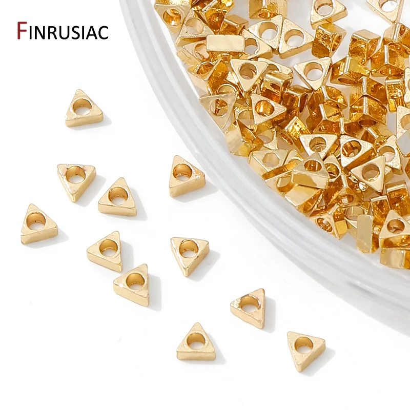 14K مطلية بالذهب النحاس 3 مللي متر خزر عازل ، الخرز فاصل ، المعادن الثلاثي فضفاض الخرز ل قلادة سوار ذاتي الصنع صنع الملحقات