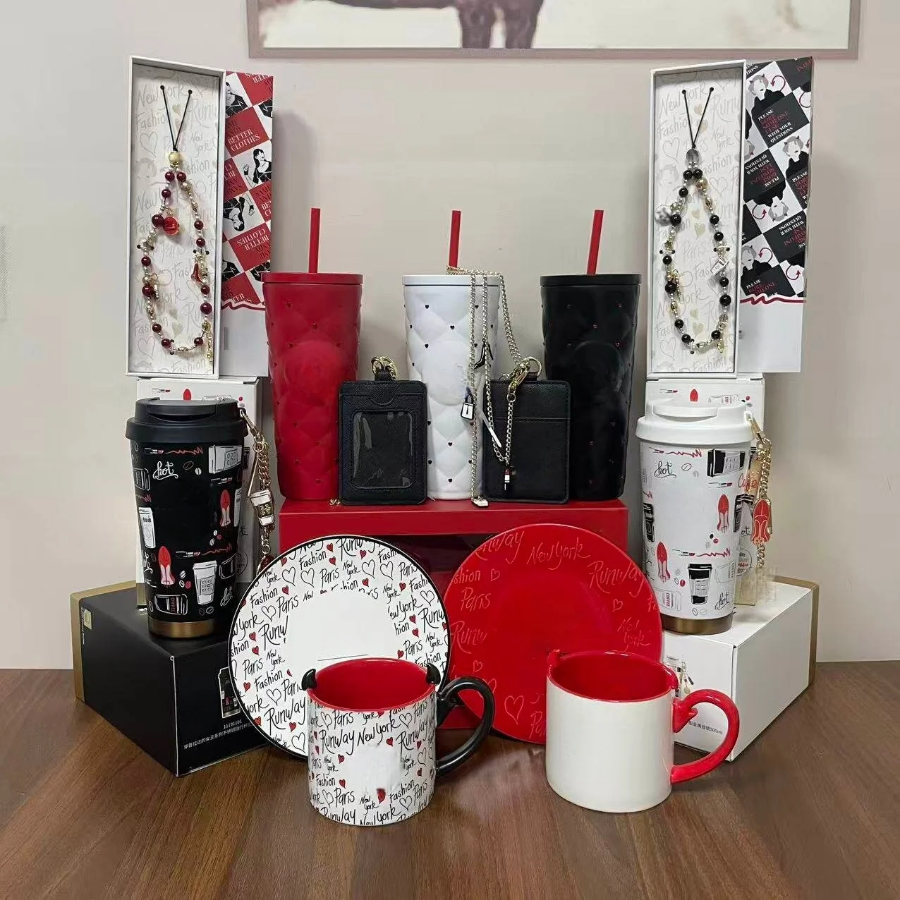 Vaso de Acero Inoxidable Bk 2026, Nuevo, Marca Compartida, Superficie con Diseño de Diamantes, Aislado, Set de Regalo para Viaje