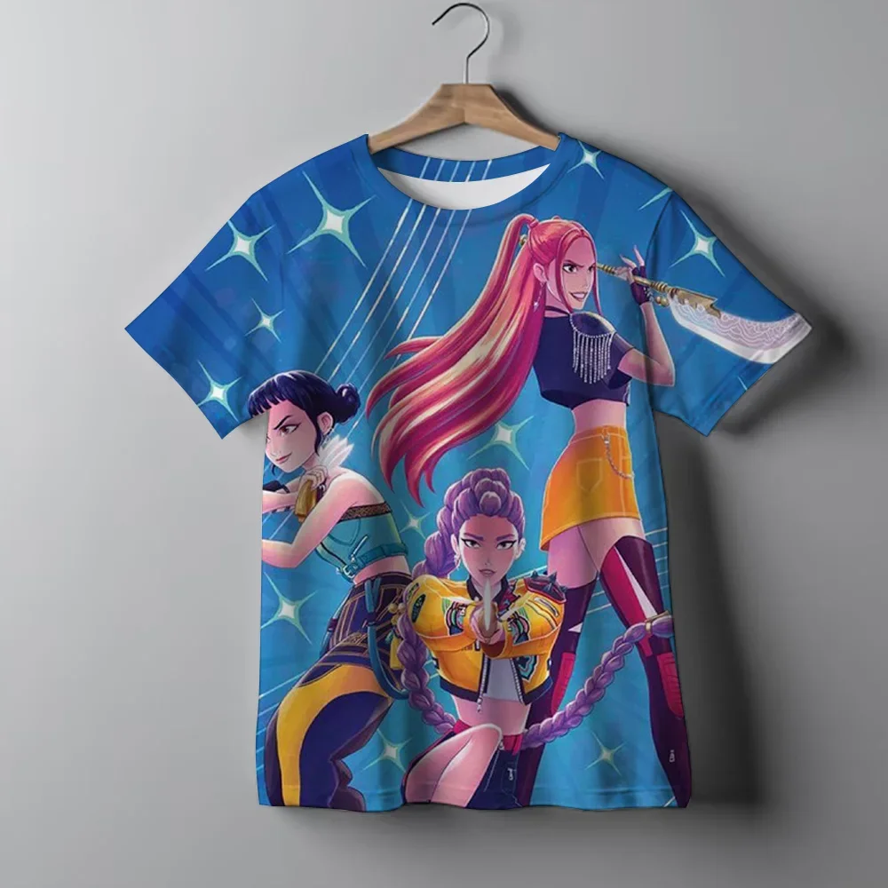 أزياء عارضة الاطفال تي شيرت KPop شيطان الصيادين بارد الفتيات المحملة أعلى مضحك هدية لمحبي التي شيرت-KPop شيطان الصيادين الملابس