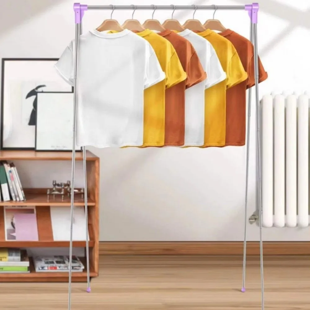 Stainless Steel Travel Garment Rack Adjustable Angle Space Saving Laundry Drying Rack with Non Slip Feet Compact