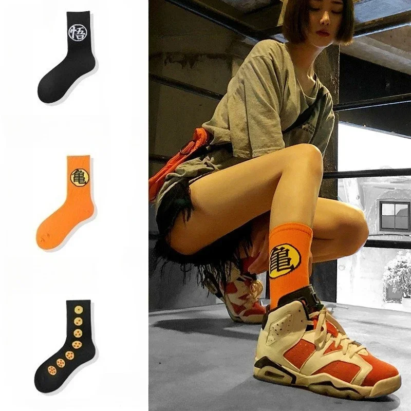 Dragon Balls Baumwoll-Crew-Socken, lange Skateboard-Socken, lässige, atmungsaktive Sportsocken für Männer, Frauen, Paare, passende Socken