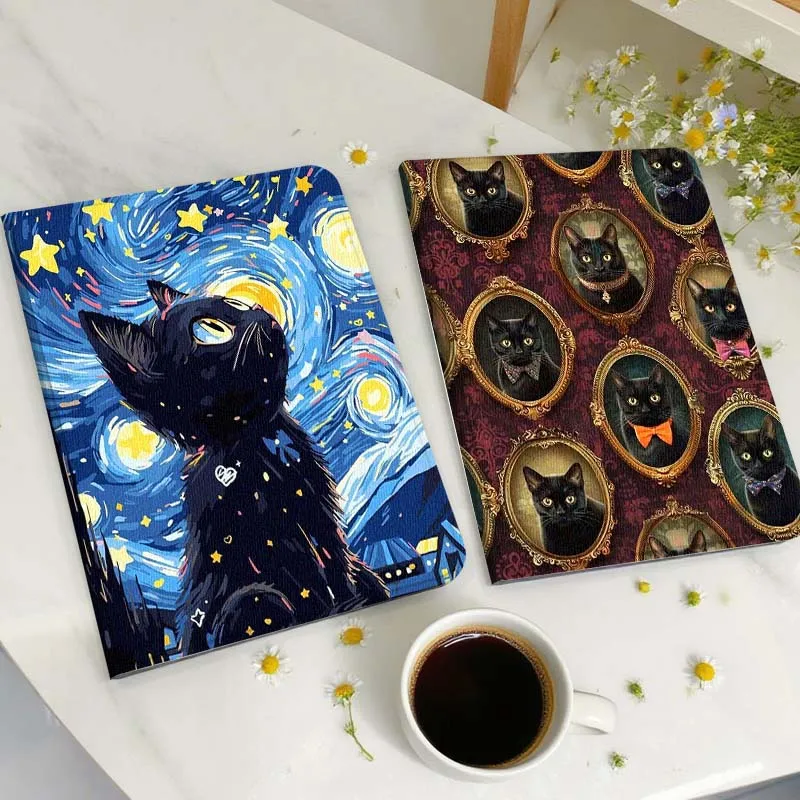 

Чехол для планшета в винтажном стиле с изображением милого кота для Samsung Galaxy Tab A A7 A8 A9 A11 S6 S11 Lite Plus 10.1 10.4 10.5 дюймов