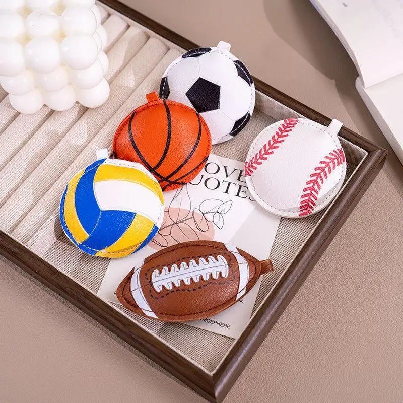 Modischer PU-Leder-Sport-Schlüsselanhänger mit Einzigartigem Baseball-, Basketball- und Fußball-Design, Taschenanhänger für Damen, Tägliches Deko-Accessoire – Detail 11