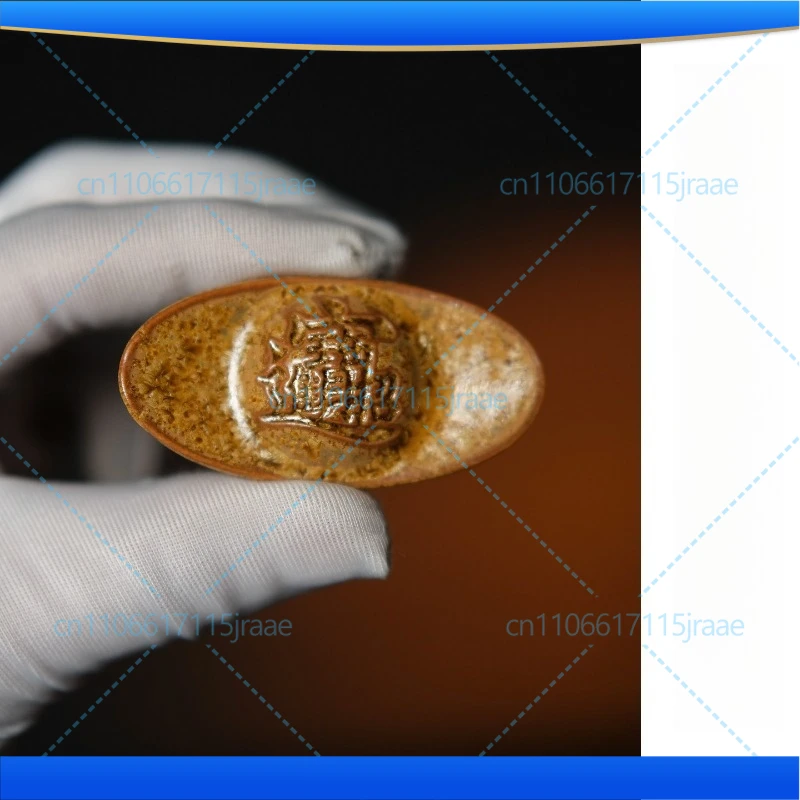 Kiln becomes golden class! Small gold ingots! Handmade Jun porcelain ornament