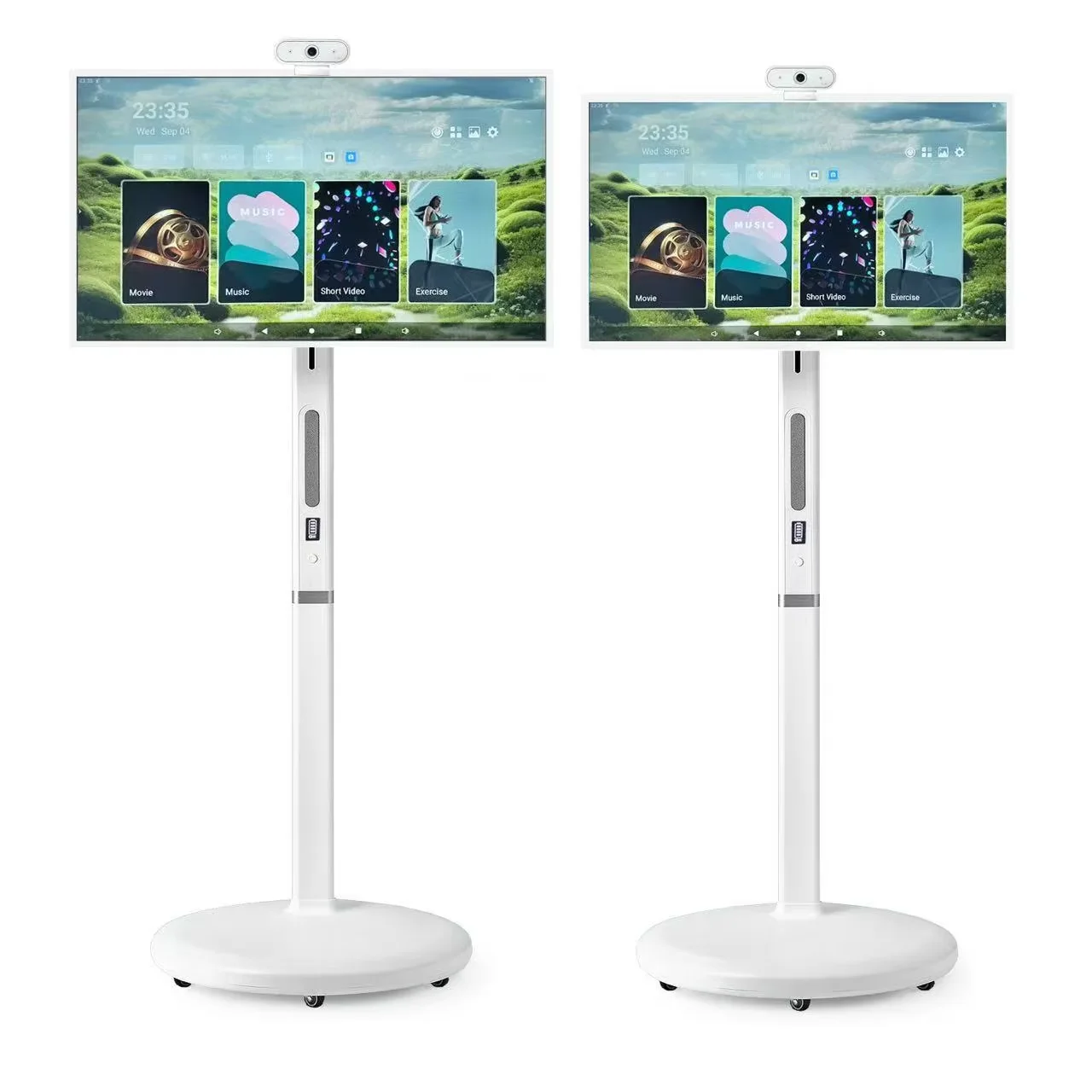 Customize new Portable Touch Screen 21.5 Inch Smart Screen Touch Portable Tv Movable Rechargeable White 4+64GB LCD Smart TV