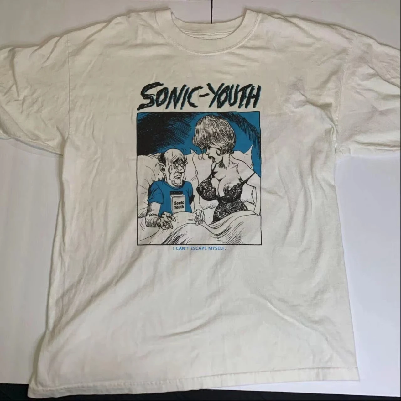 Y2k Rock Punk T-Shirt Sonic Youth Cassette Tape Alt Rock Band Logo Graphic Tee Casual Loose Streetwear O Neck Print Tops Unisex