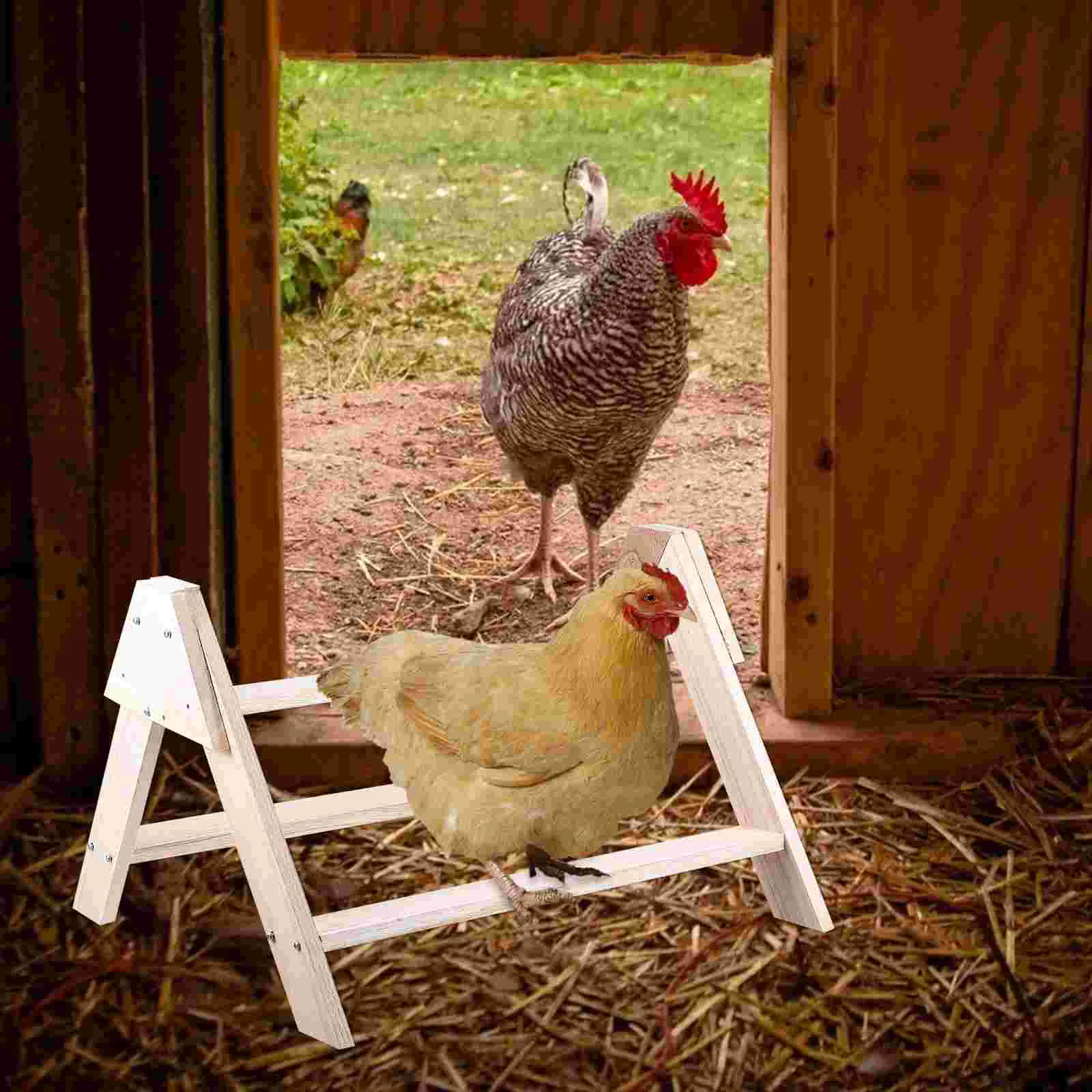 Chicken Stand Hen Standing Rack Rooster Bird Perch Poultry Parrot Pet Wood Cage