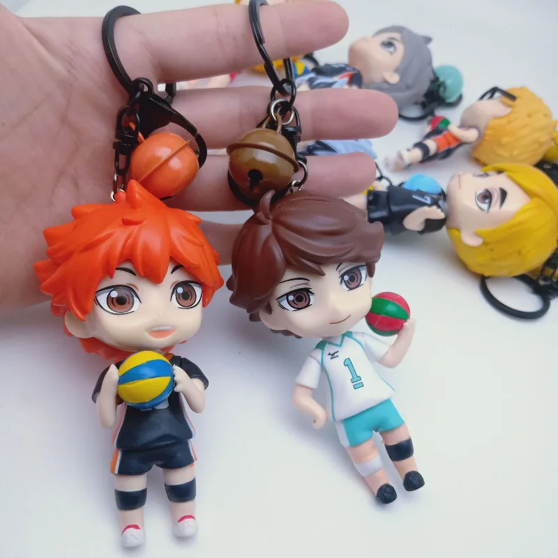 1 pièce de couleur aléatoire Haikyu!! Porte-clés en PVC 10CM, accessoire de Cosplay Anime, figurine d'action décorative mignonne