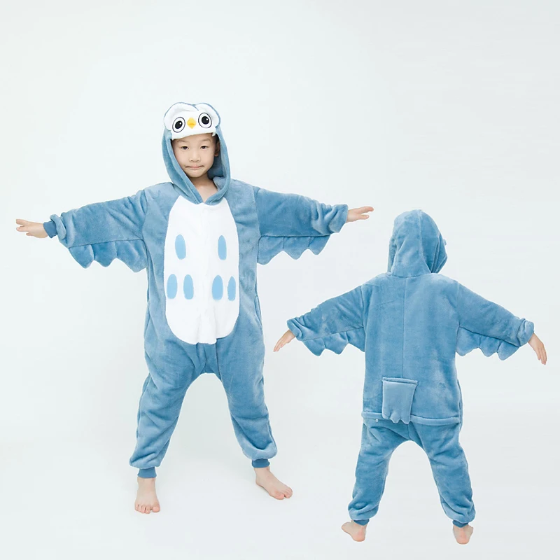 Jungen Mädchen Nette Kigurumi Eule Cartoon Tier Pyjamas Kinder Cosplay Kostüme Kinder Einteilige Onesie Für Weihnachten Halloween Party