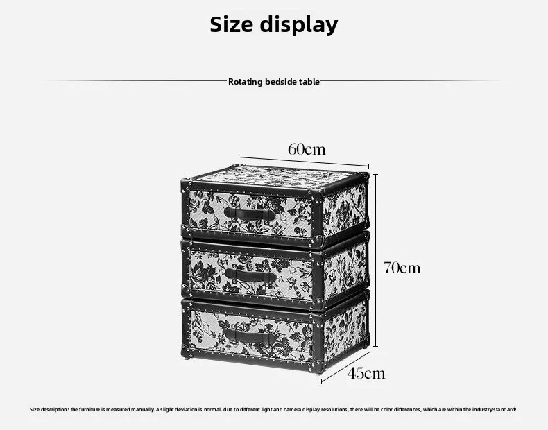 طاولة بجانب السرير دوارة كلاسيكية، طاولة حافة أريكة بسيطة، خزانة زخرفية لتخزين الفن الجلدي