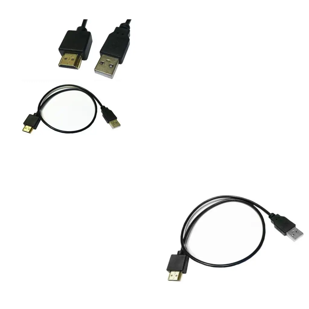 0.5 Meter USB 2.0 Male to HDMIcompatible Male Power Supply Cable for Laptop and Display Devices