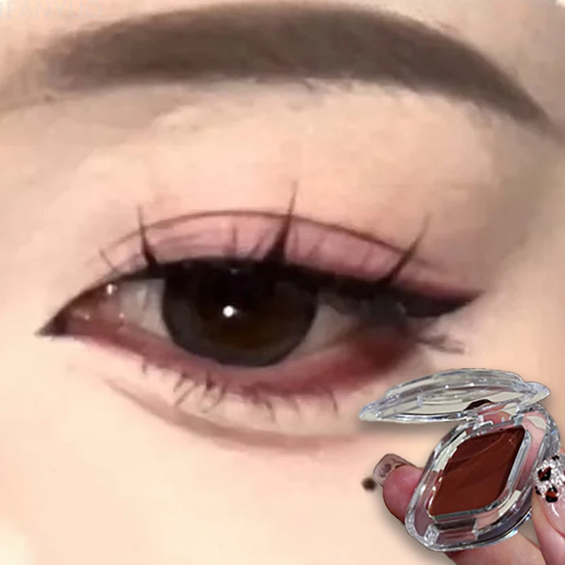 Palette de fards à paupières rouge marron Palette de maquillage multifonctionnelle soyeux mat corail rouge Eyeliner ver à soie ombre inférieure Eyeliner maquillage