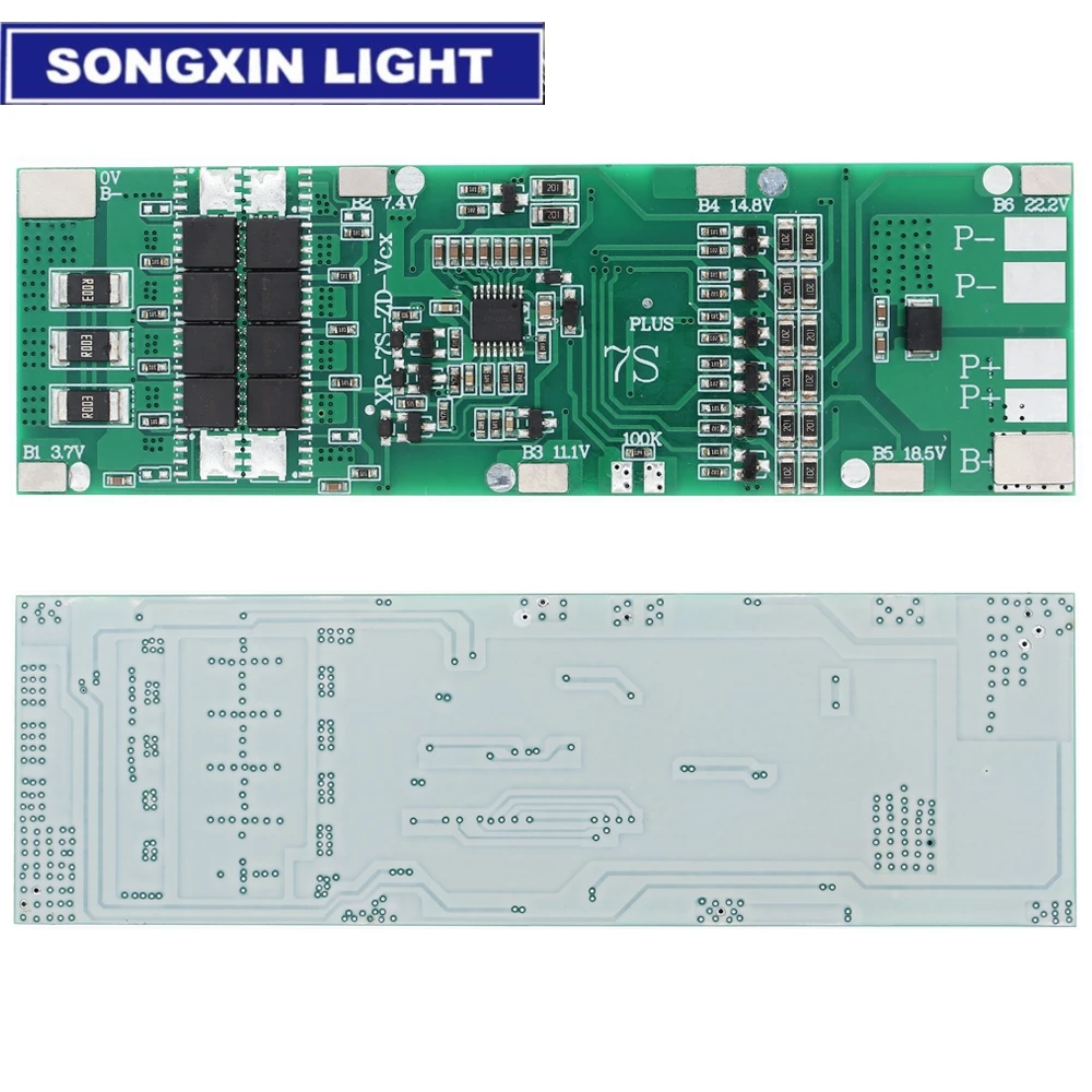 SAMIROB BMS 7S 24V 10A 15A 20A 30A Li-ion 18650 Battery Charge Board With Balance Function Short Circuit /Temperature Protection