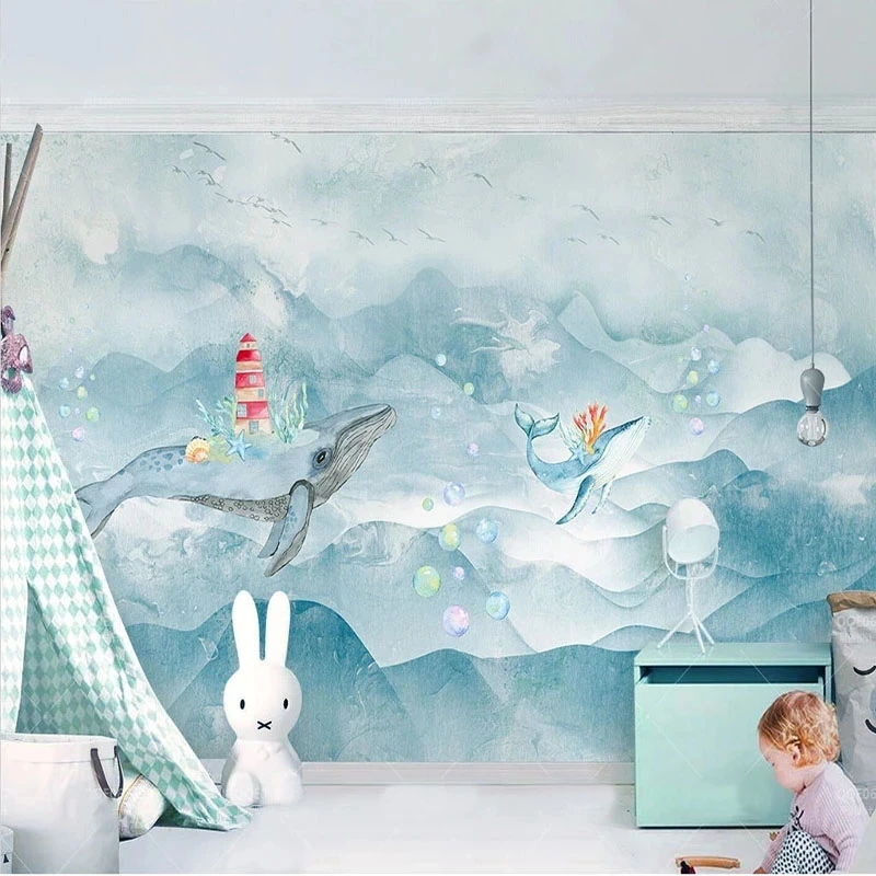 mural-personalizado-3d-de-desenho-animado-animal-marinho-farol-baleia-quarto-infantil-papel-de-parede-para-quarto-jardim-de-infancia-restaurante-tecido-de-parede-8d