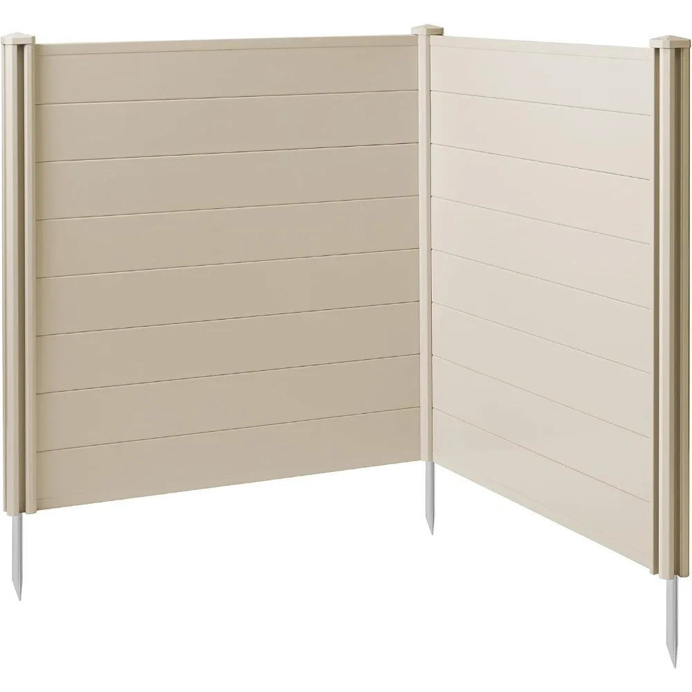 48x48 Outdoor Privacy Screen Vinyl Fence Panel for AC, Trash, Pool - Tan