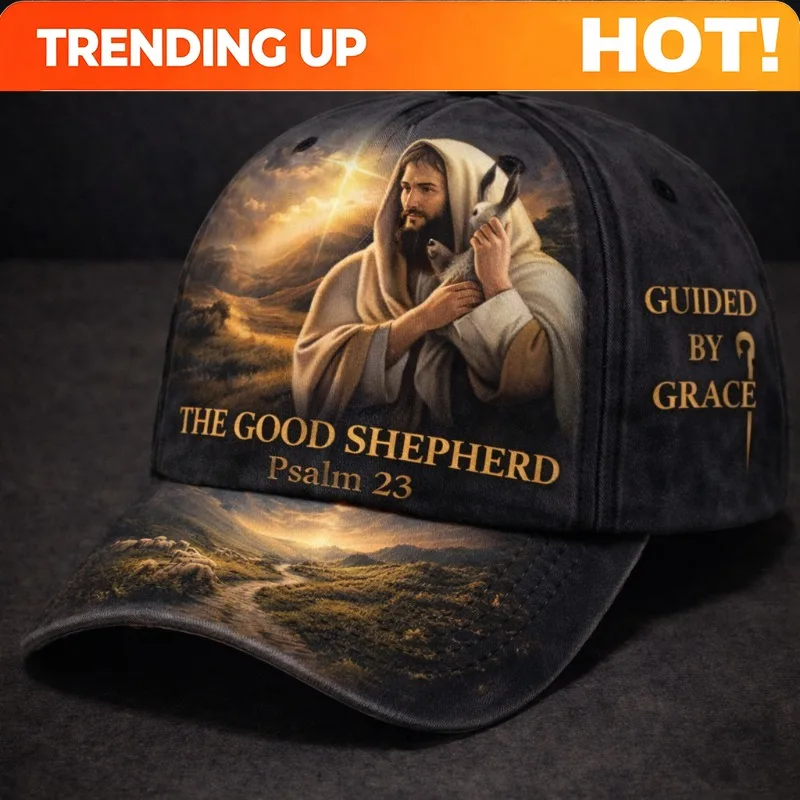 Custom Radiant Good Shepherd Psalm 23 Christian Headwear - Punk Suitable For For Church, Study & Worship, Psalm 23 Headpiece, Re
