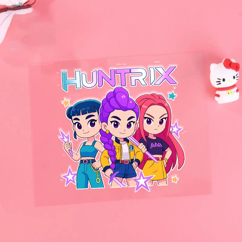 Kpop شيطان هنتر الكرتون ثلاثية الأبعاد نقل ملصق UV DTF ملصقات Kawaii كوب ماء زجاجة ماء علب الاغذية لتقوم بها بنفسك ملصق مقاوم للماء