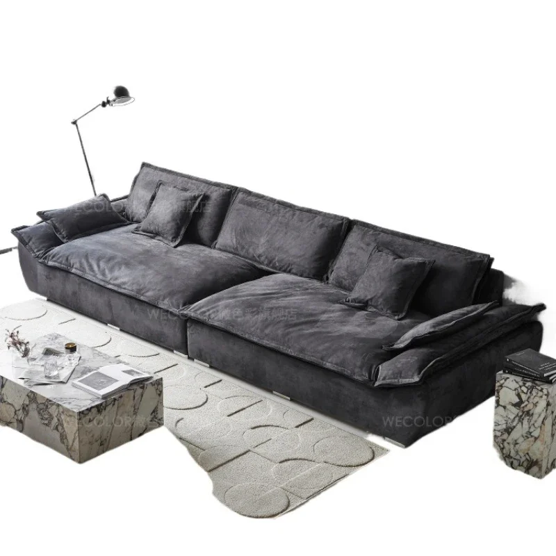 

Sailing oversized minimalist living room lazy sofa, frosted cloth down latex sofa