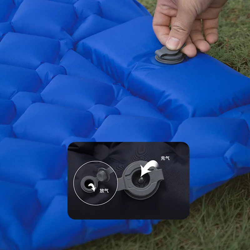 Outdoor Camping Stamping Inflatable Mat Mountainhiker Moistureproof Heat Insulation TPUMaterial Foldable Ultralight Sleeping Mat