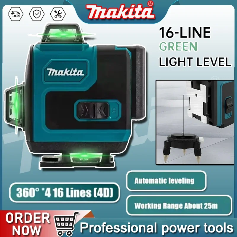 

Makita High-Precision 16-Line 360 Horizontal Vertical Cross Level Green Light Laser High-Precision Wall-Mounted Portable Tool