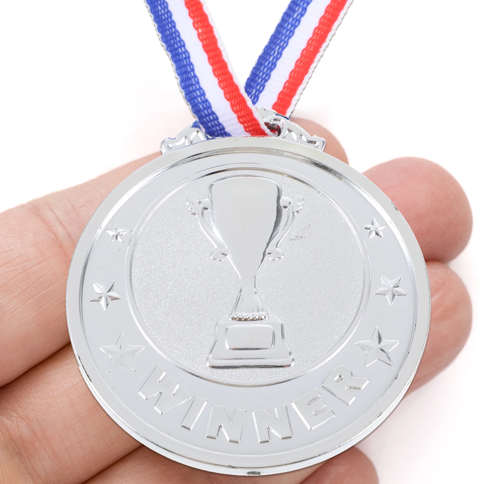 

6 Pcs Trophy Medal Classroom Medals for Students Sports Kids Silver Awards Blank Child