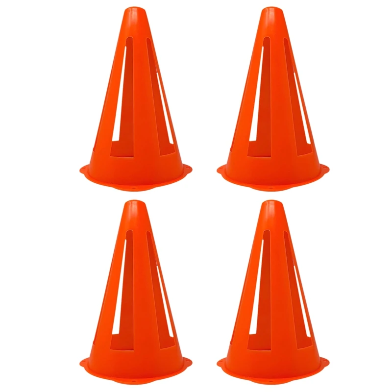 Plastic Cones Mini Sports Cones Flexible Orange Goal Cones For Drills + Practice For Training + Games - 9 Inches