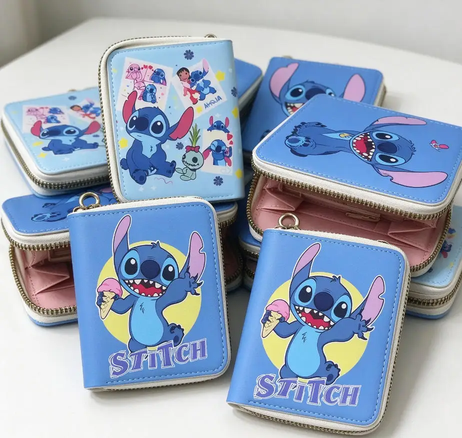 disney stitch cute Card holders, business cards, credentials， portable , bank card , multi-functional storage daily outing
