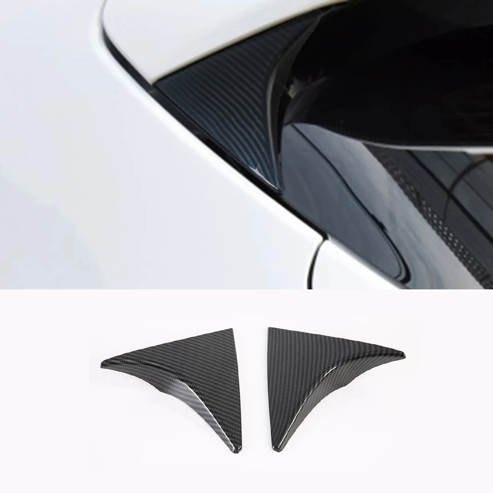 For Hyundai Tucson 2015 2016 2017 2018 2019 2020 ABS CarbonFiber Car Rear Window Spoiler Conner Side Wing Cover Trim Accessories