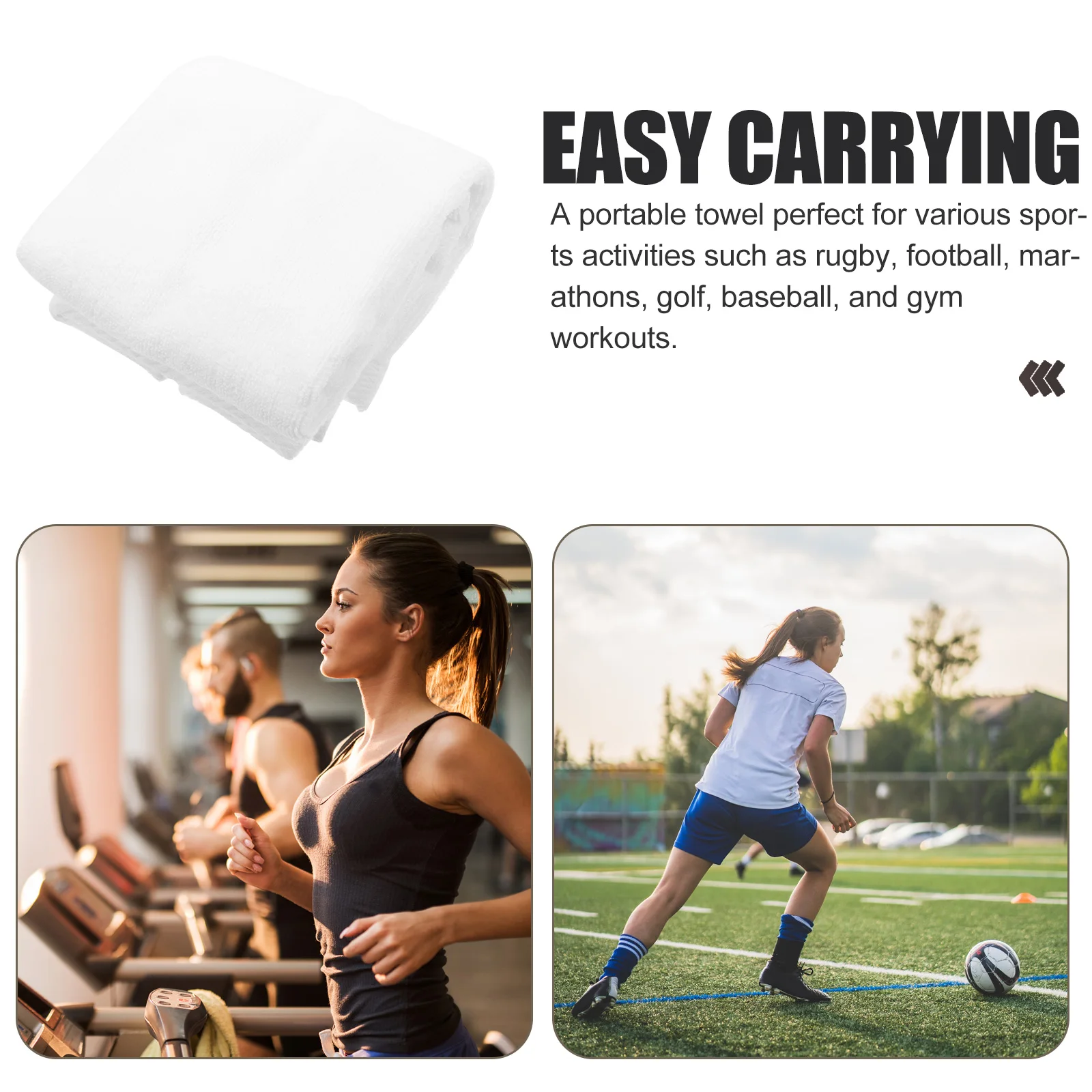 

Adults Sports Sweat Towel Bath Gym Towels for Working Out Travel White Cotton Fitness Workout Gear